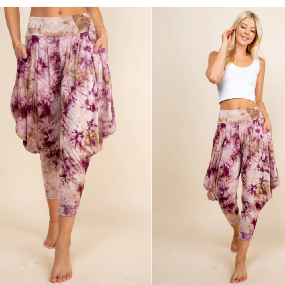 Kooniez Pants - Burgundy Tie-Dye